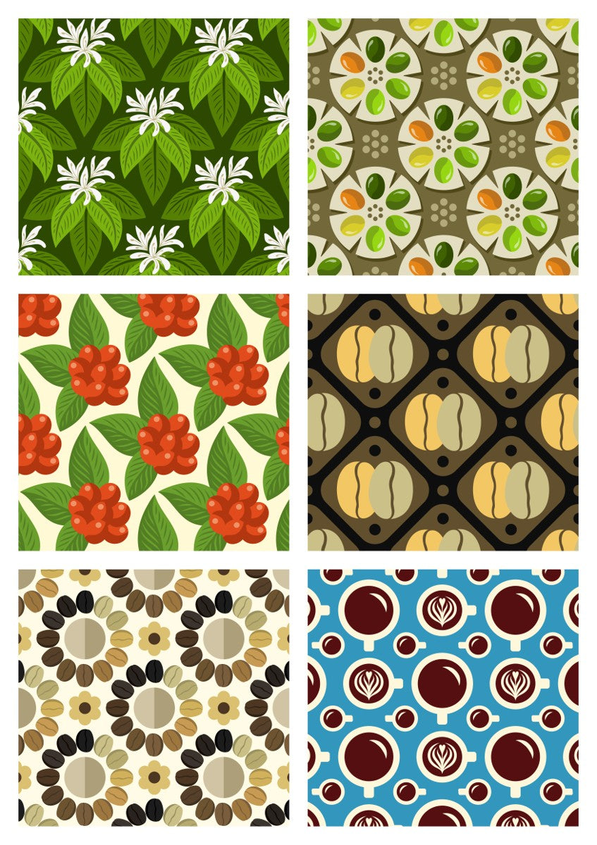 Colours of Coffee Patterns Print